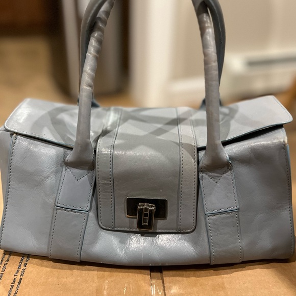 Handbags - Elegant Nordstrom Geniune Gray Leather Structured Turn Key Handbag